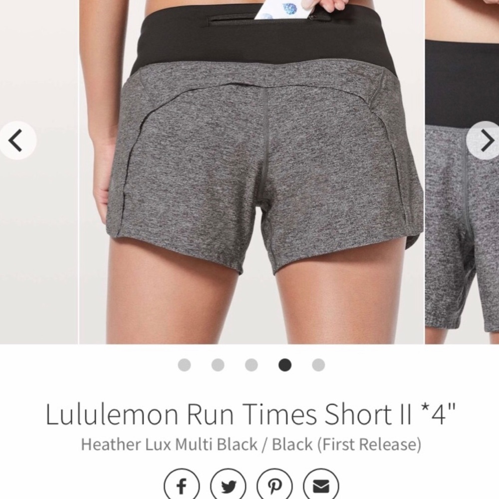 Lululemon running shorts size 6